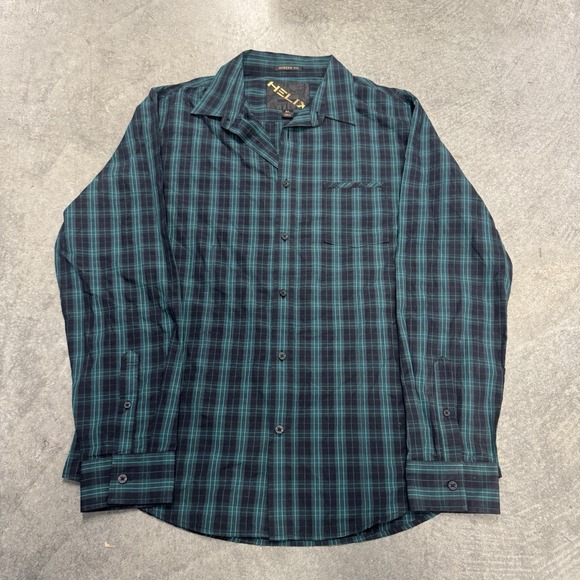 Helix Other - Helix Modern Fit Shirt Mens Button Green Black Plaid Long Sleeve Cotton XL